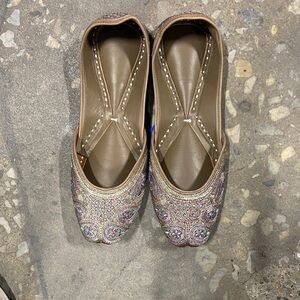 Stunning Fabindia Multicolor Embroidered Flats size 7
